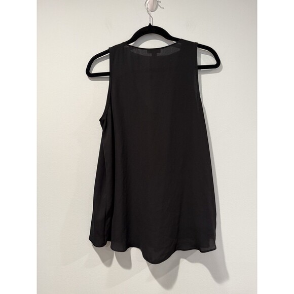 Vince Camuto Top Womens Small Black Sleeveless V-Neck Sheer Lightweight Career - Picture 2 of 5